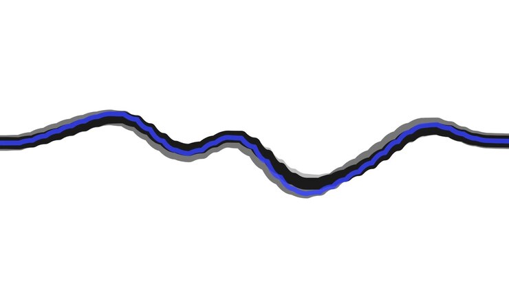 Animazione astratta di linee ondulate blu e nere su sfondo bianco