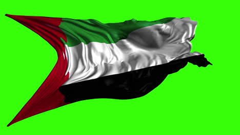 united arab emirates flag on green screen