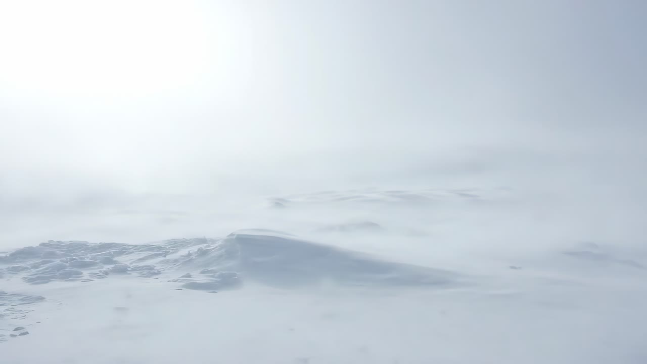 Overcast sky and snowy landscape