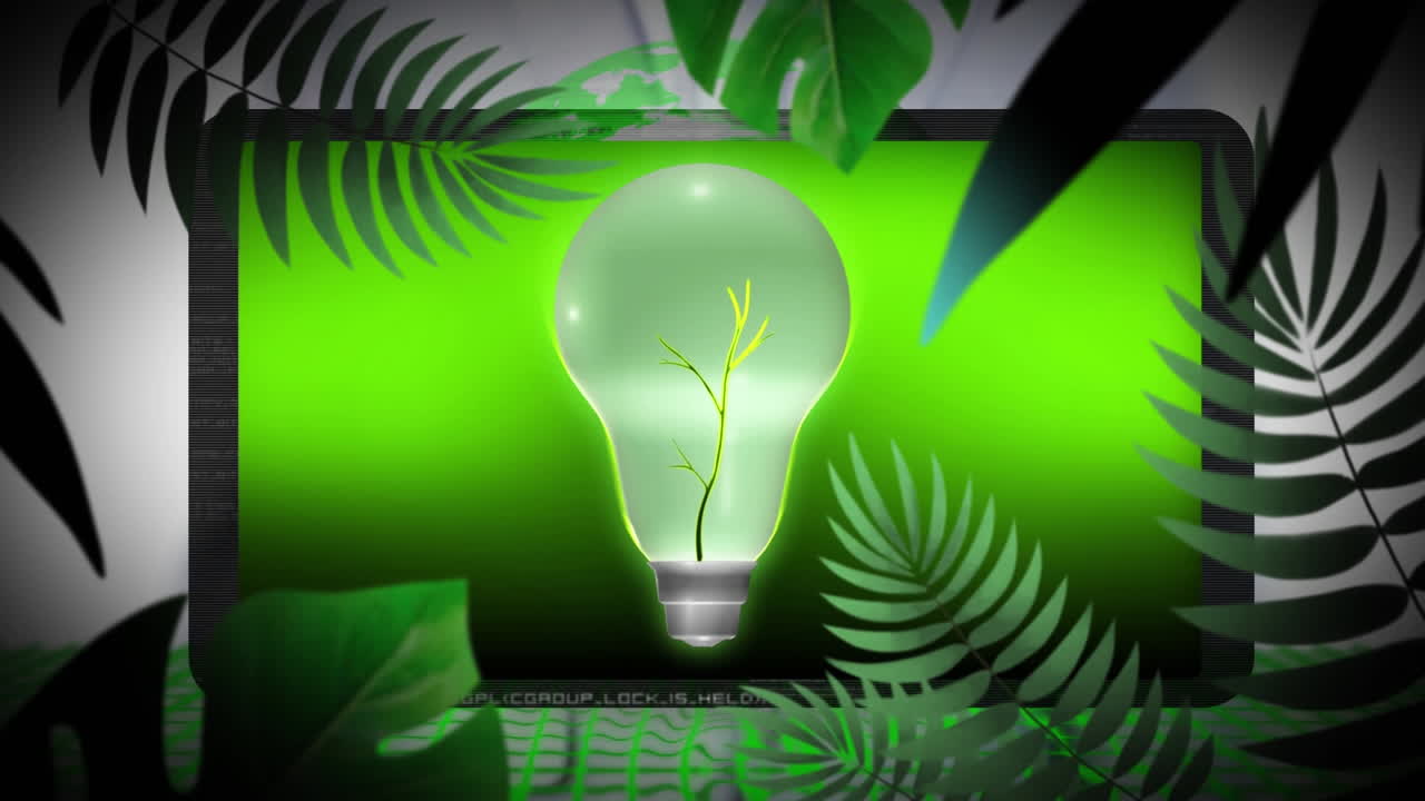 animación de un globo con una planta tropical