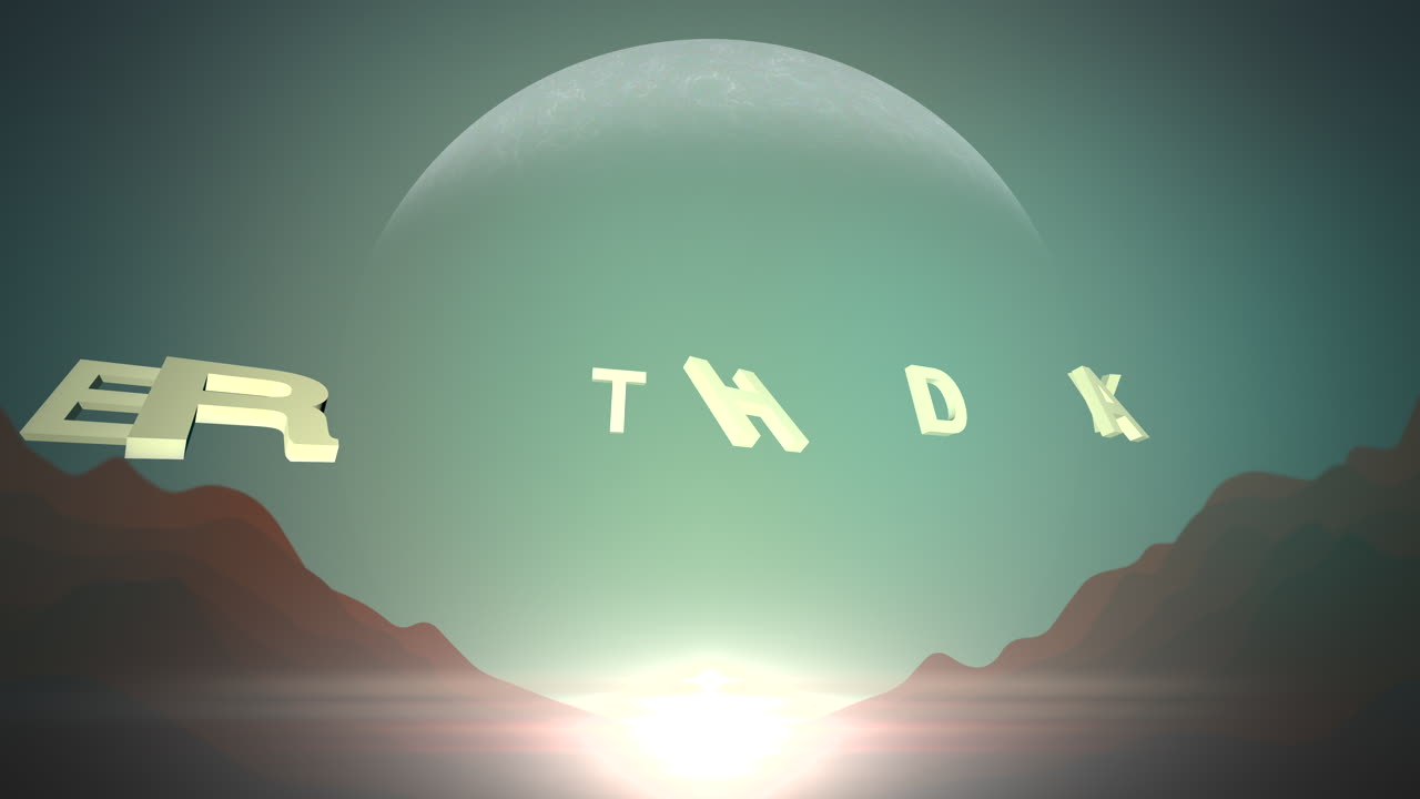 우주에 달과 붉은 산이 있는 지구의 날