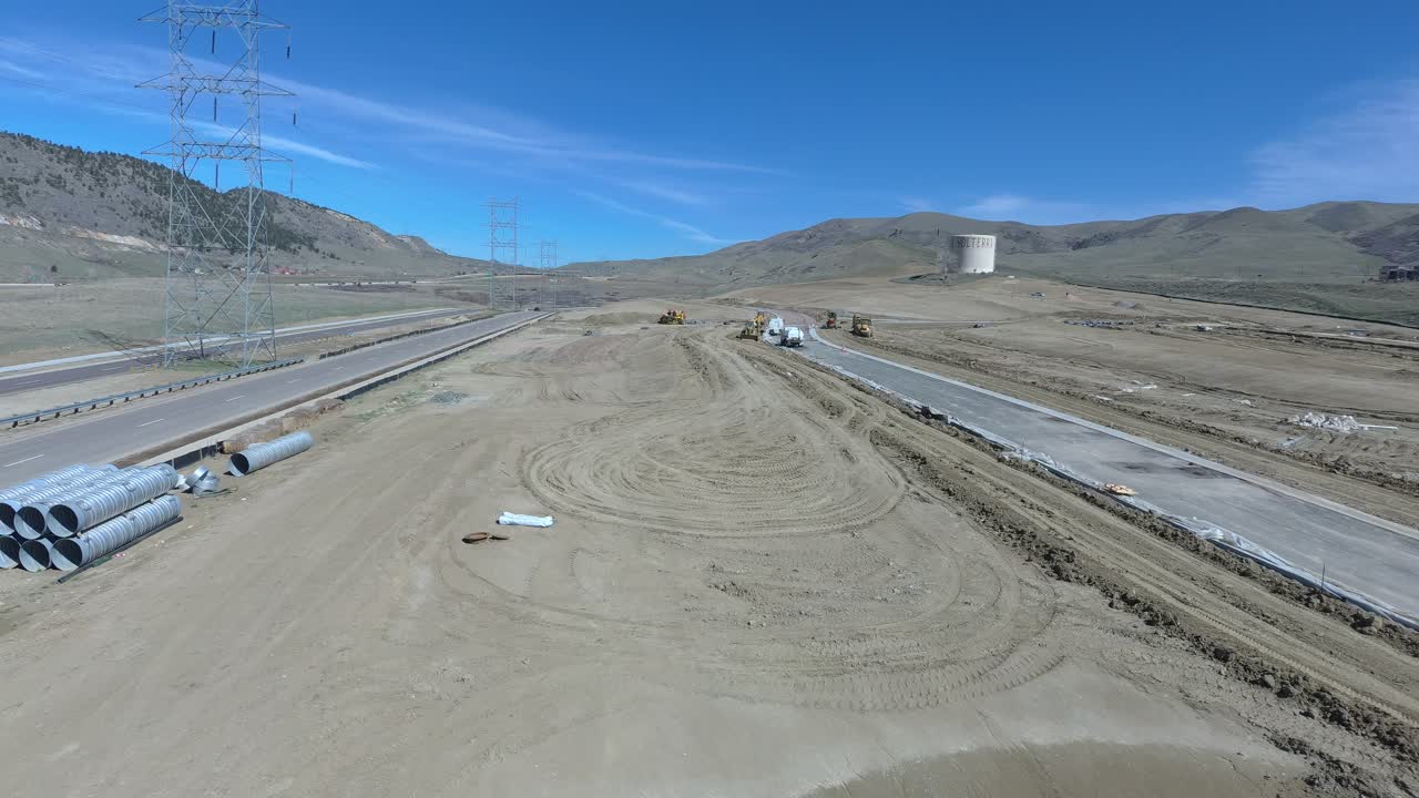 A drone flight over a construction site