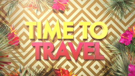 Time-To-Travel-with-retro-flowers-on-geometric-pattern