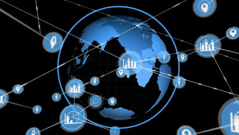 Steckverbinder-Bewegen-Und-Digitale-Daten-Mit-Digitalem-Globus