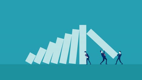 leader withstanding falls chart while works together