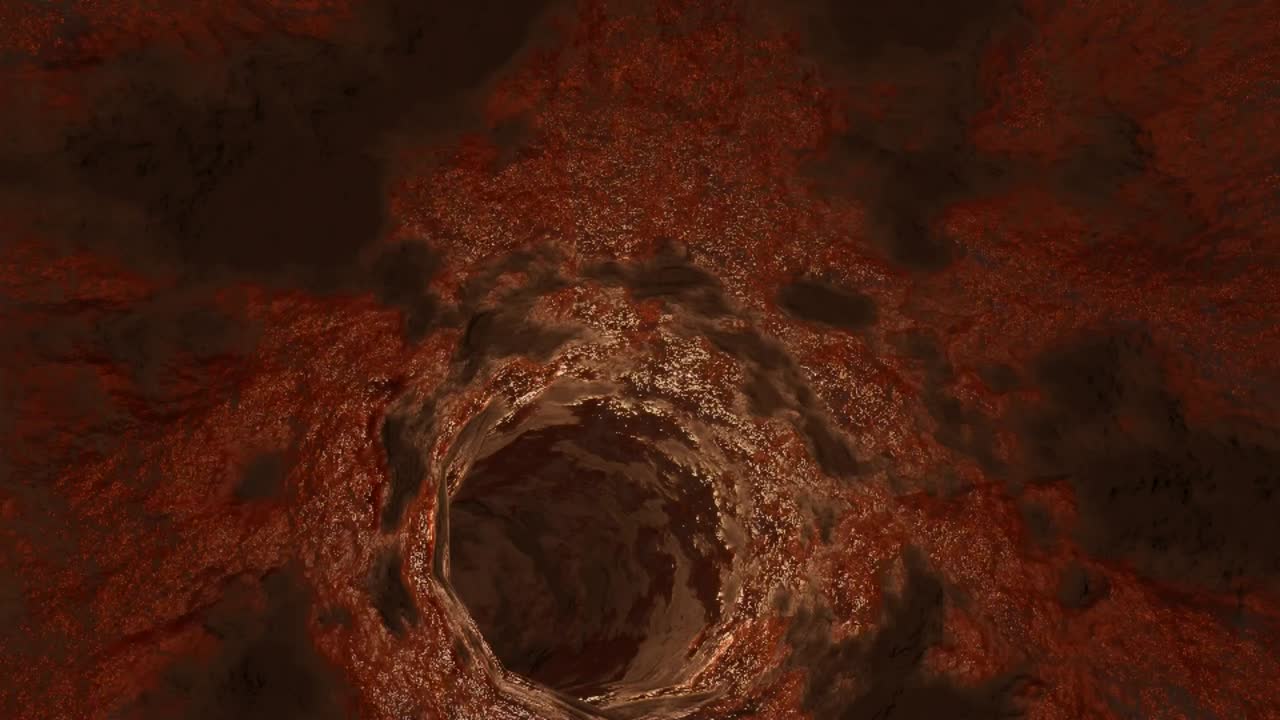 animación de video de 4k de movimiento hacia adelante dentro de una cueva o túnel, que tiene una hermosa textura o patrón áspero en la pared.