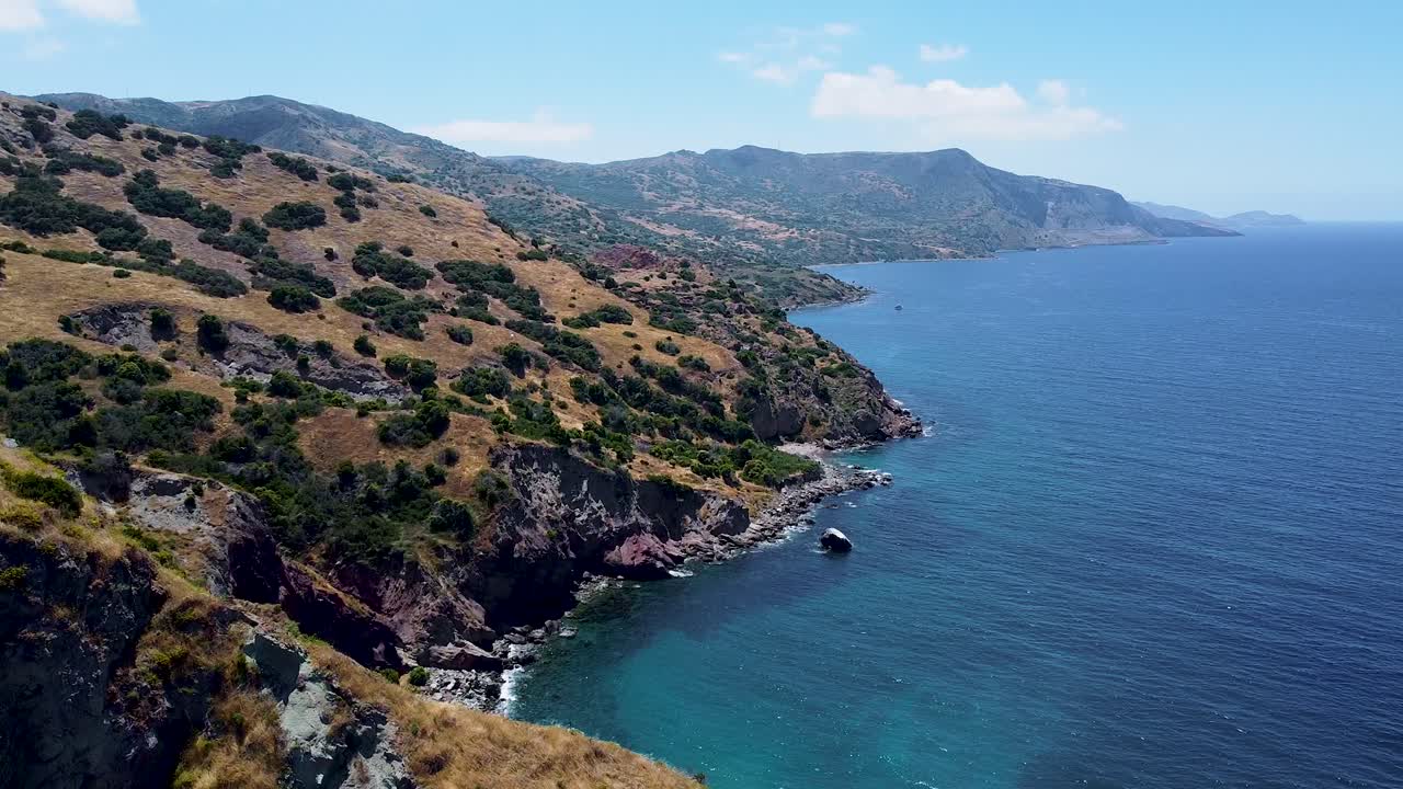 Aerial view of Catalina Island on a sunny day