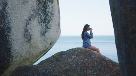Photographer,-beach-and-peace-with-a-woman