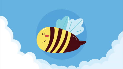 animación de personajes de animales voladores de insectos abejas