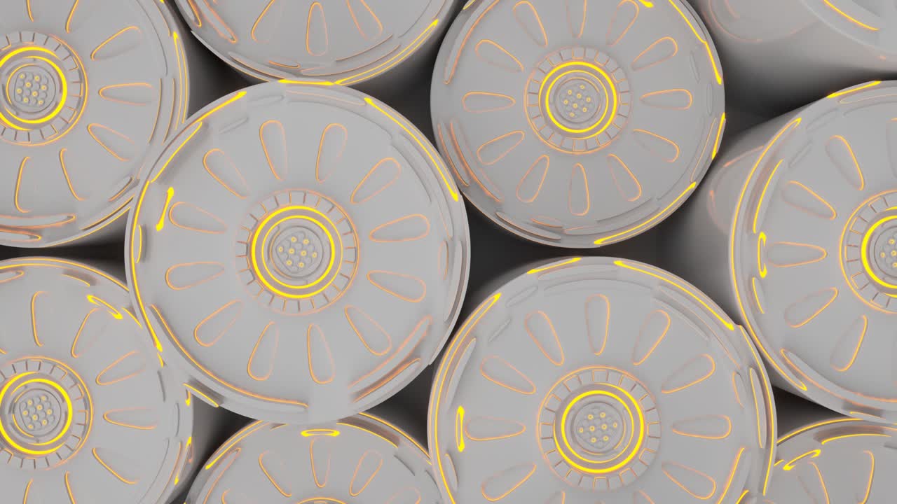 다채로운 빛나는 선을 가진 기술적 배경 루프