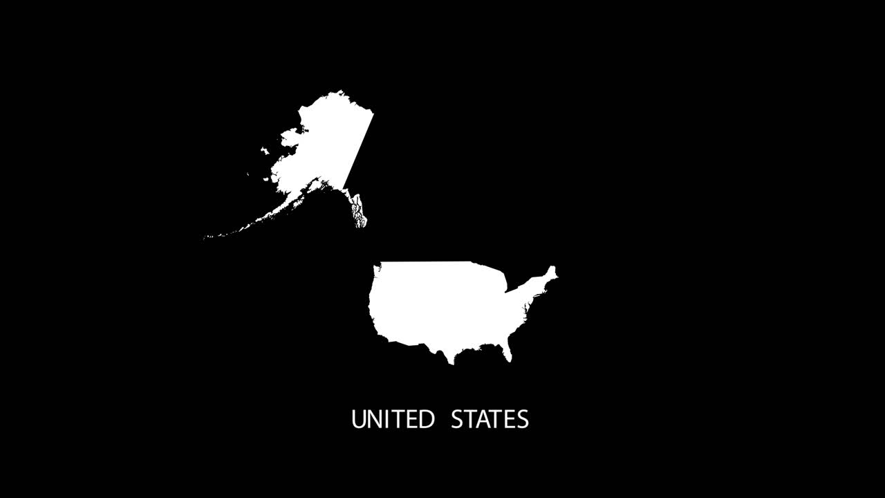 디지털 공개 및 확대 미국 국가 지도 알파 비디오와 국가 이름 공개 배경 | 미국 국가 지도 및 제목 공개 알파 비디오 편집 템플릿