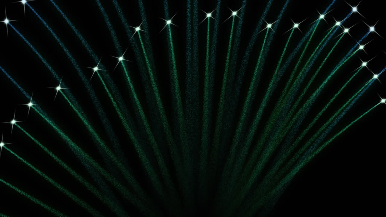Animation of fireworks on black background