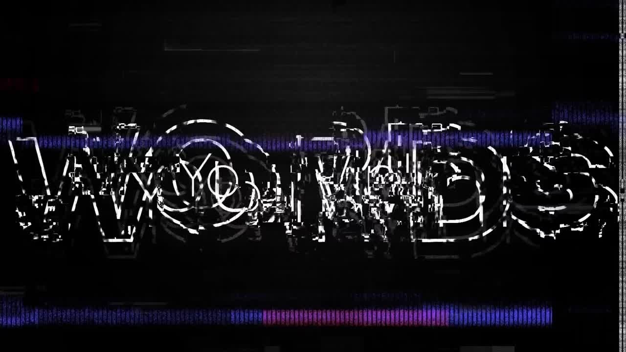 animación de usted ganar texto e interferencia en fondo negro.