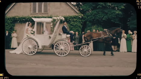 vintage wedding carriage ride