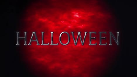 Animation-Von-Halloween-Text-über-Rauch-Auf-Rotem-Hintergrund