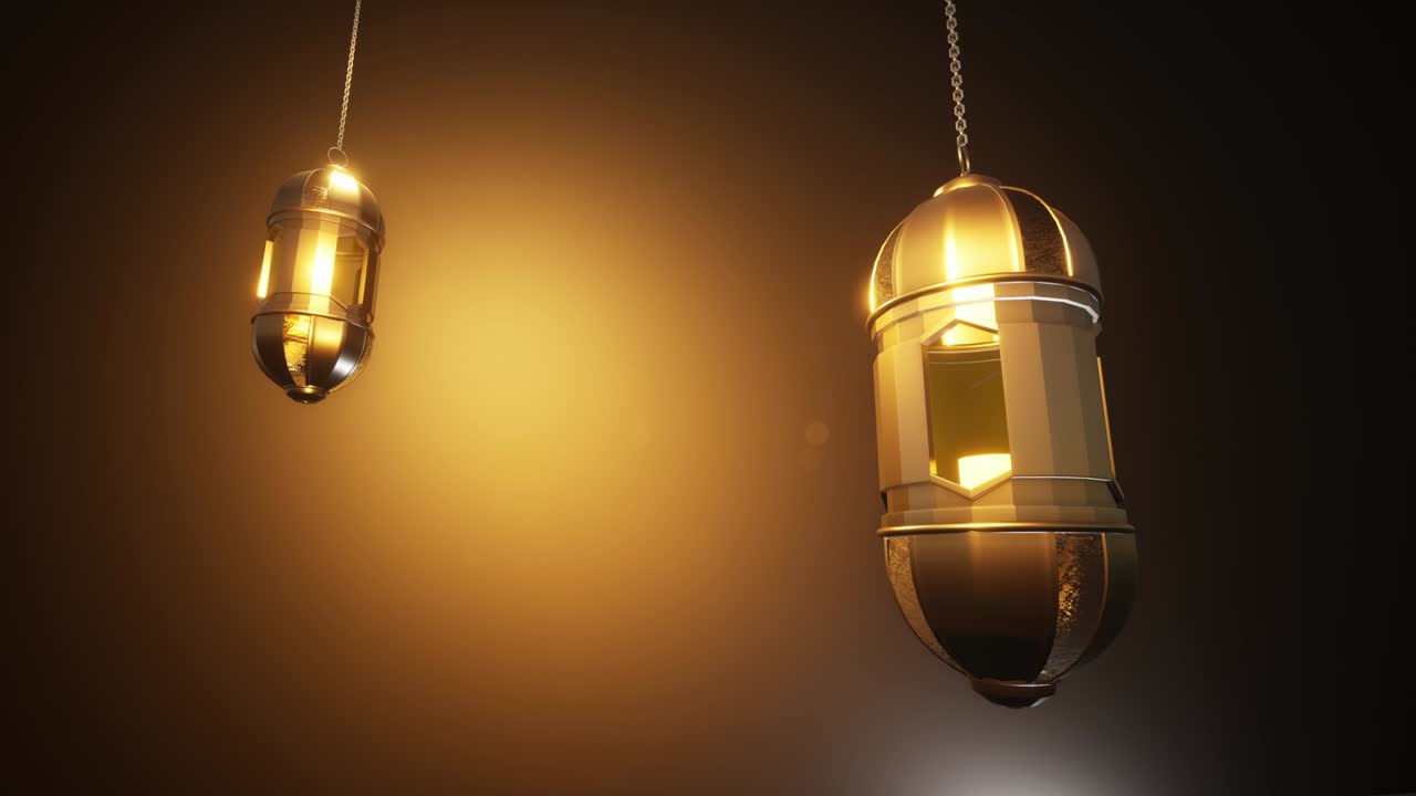 라마단 랜턴의 배경, 3d 렌더링