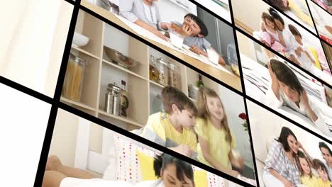 la familia se divierte en casa
