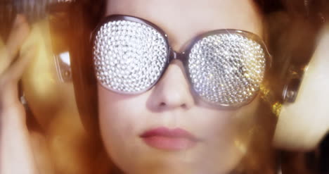 woman disco glasses 4k 05