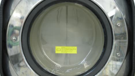 close-up of washing machine during spinning