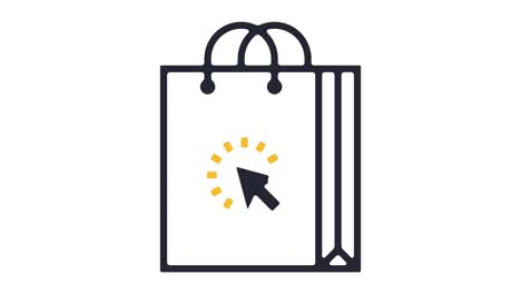shopping online line icon animation