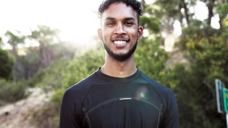 portrait, smile and athlete happy for fitness