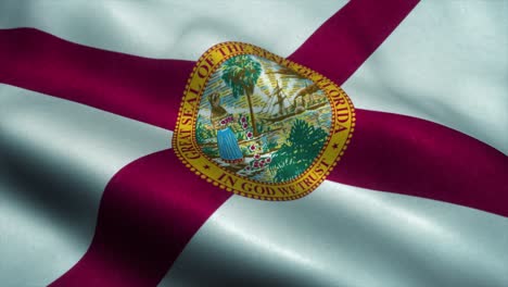 florida state flag waving in the wind. national flag of florida. sign of florida state seamless loop animation. 4k