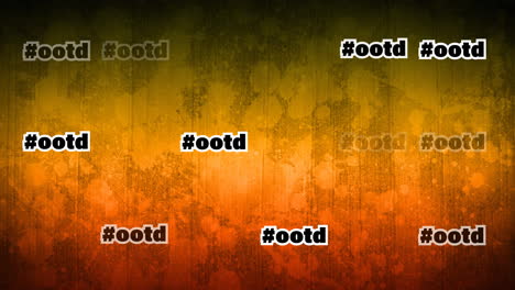 animation of ootd text repeated on orange background