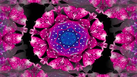 4k caleidoscopio animación de ilusión óptica multicolor. los objetos cambian aleatoriamente de forma y tamaño