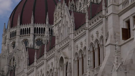 close tilt up the hungarian parliament building in budapest