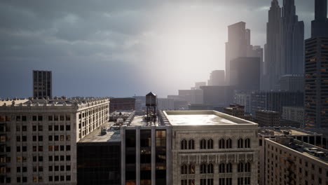 Edificios-De-Piedra-Art-Deco-En-La-Ciudad-De-Chicago