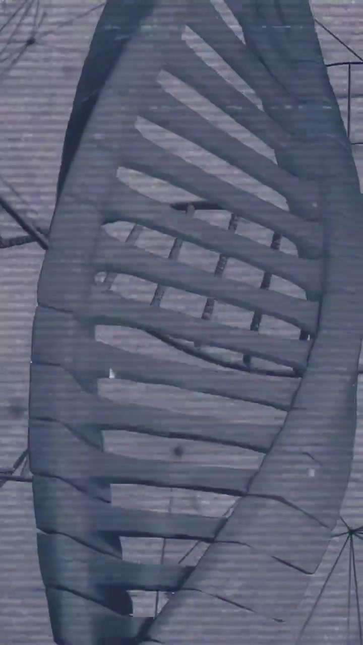 Video verticale: Avvio della riproduzione, elica che ruota e si inclina rivelando i pioli per uno schema.