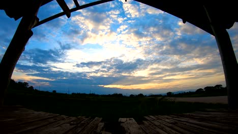 timelapse colorful dramatic sky with cloud at sunset.