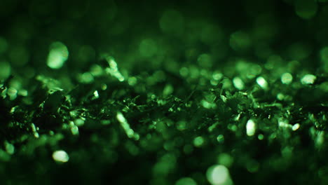 emerald color metal fillings in macro