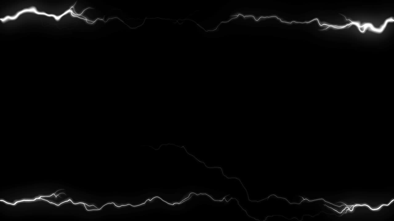A frame of crackling white electricity or lightning on a black background. For energy, power, or storm-related concepts