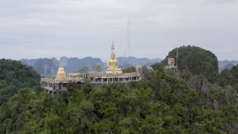 thailand tiger temple drone pan shot