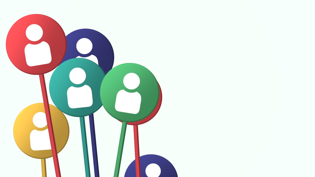 iconos de personas en movimiento en un fondo de red simple