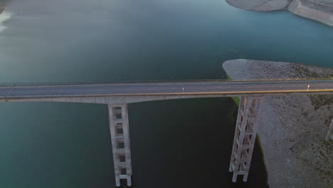 suspension bridge at the reservoir of iznájar, córdoba, spain