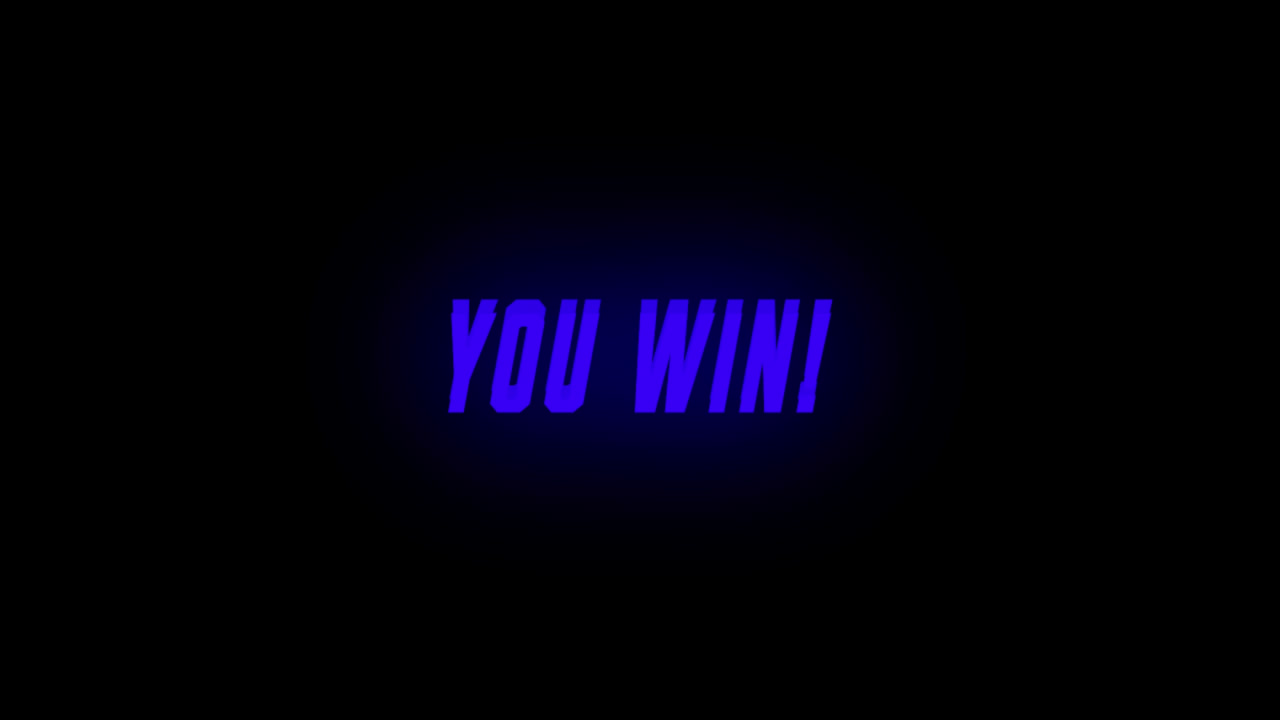 animación de usted ganar texto en fondo negro