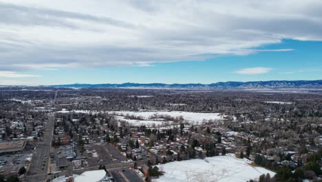 drone aerial view of denver, colorado suburb, greenwood village parks and homes