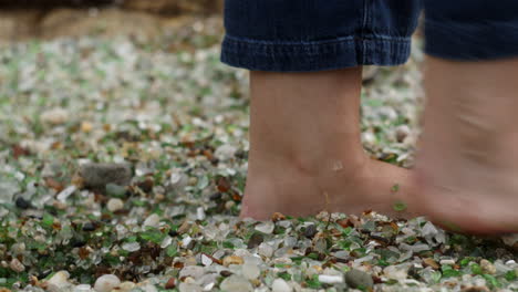 walking on a glass beach