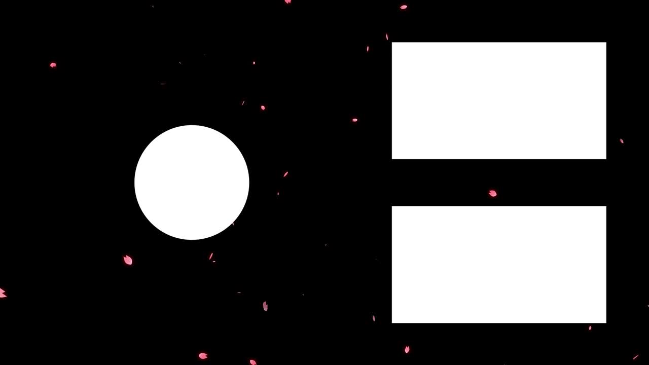 체리 꽃 잎자루 입자 끝 카드 끝 화면 모션 그래픽