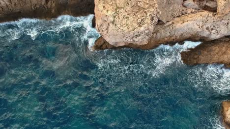 aerial view on rocks and sea