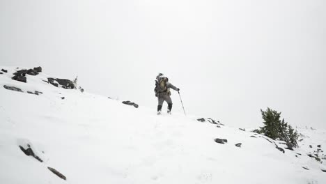 tiro con arco alce cazando en la nieve en montana en octubre en la neve