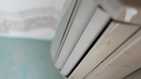 close-up of a wall-mounted air conditioner