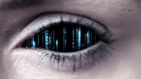 diseño de código tecnológico en el ojo humano