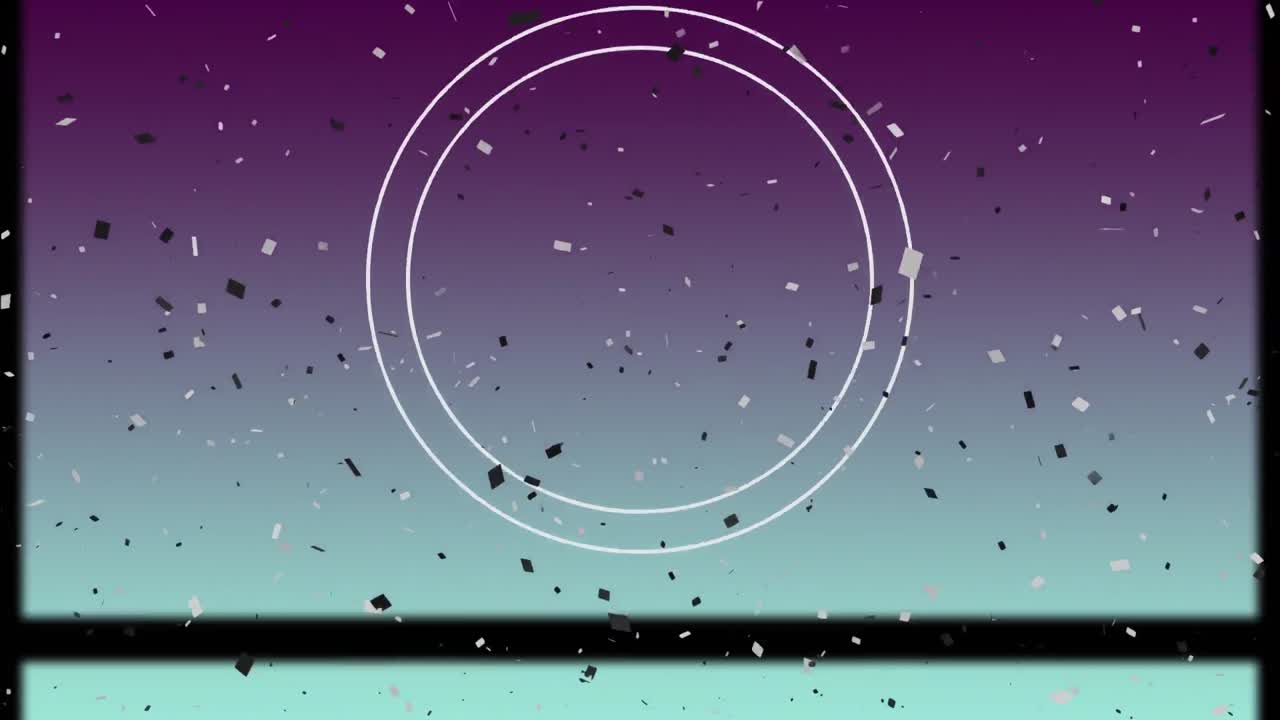 animación de círculos giratorios con fallo en fondo azul