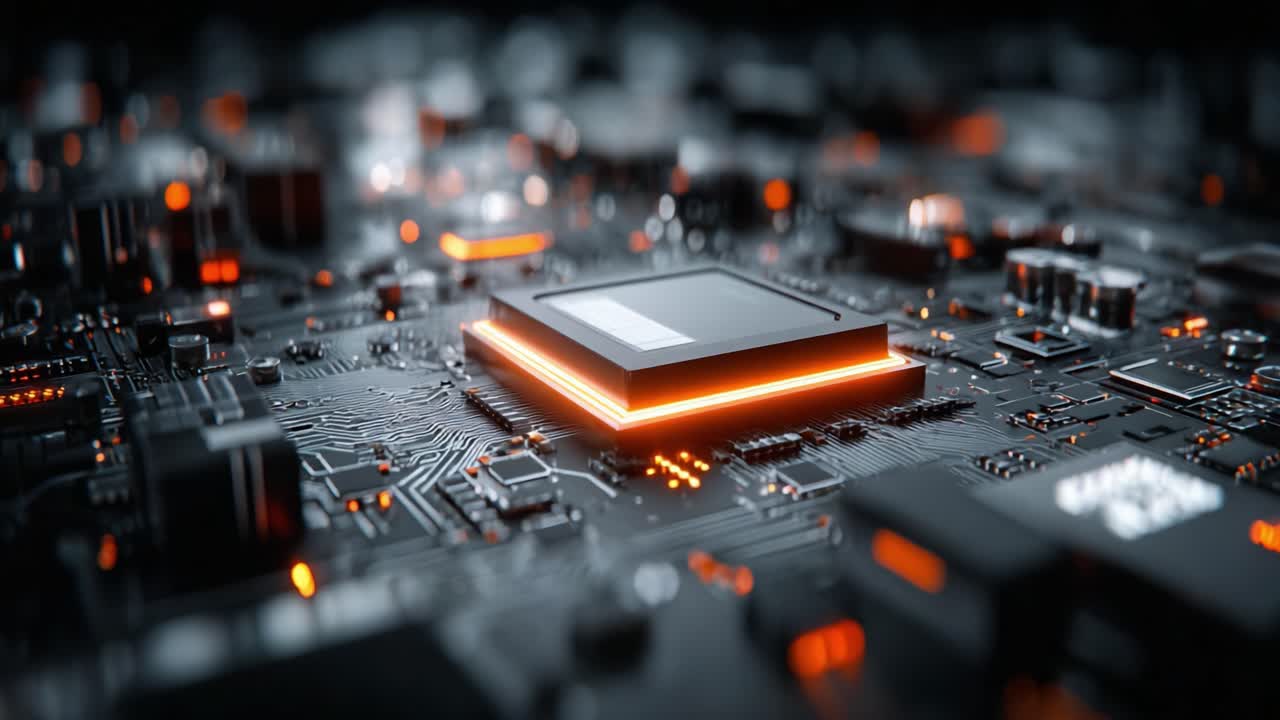An Intricate Glimpse of Modern Technology: A Close-Up View of a CPU Mounted on a Circuit Board Highlighting Sleek Design and Advanced Components