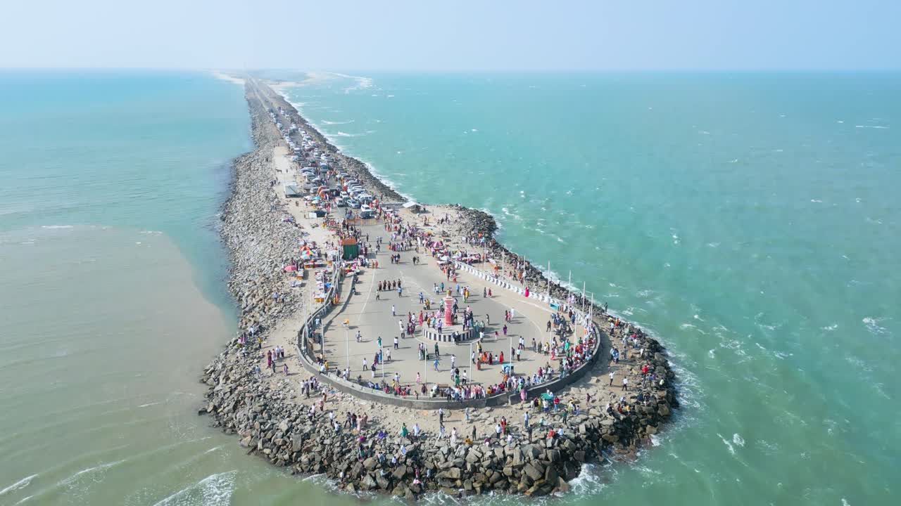 Ram Setu, dhanushkodi, Rameswaram Adası, Tamil Nadu, Hindistan'ın havadan görünümü