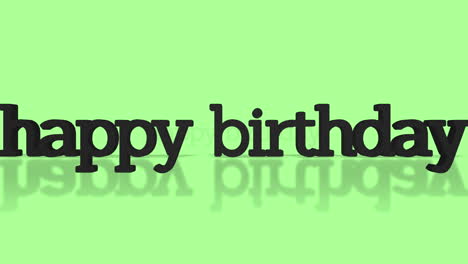 reflective floating letters wish you a happy birthday