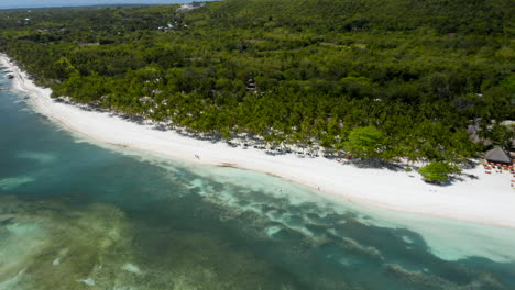 aerial panning showing bohol beach club and the private beach on panglao island